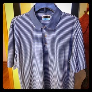 PGA TOUR polo shirt Blue with white stripes XL